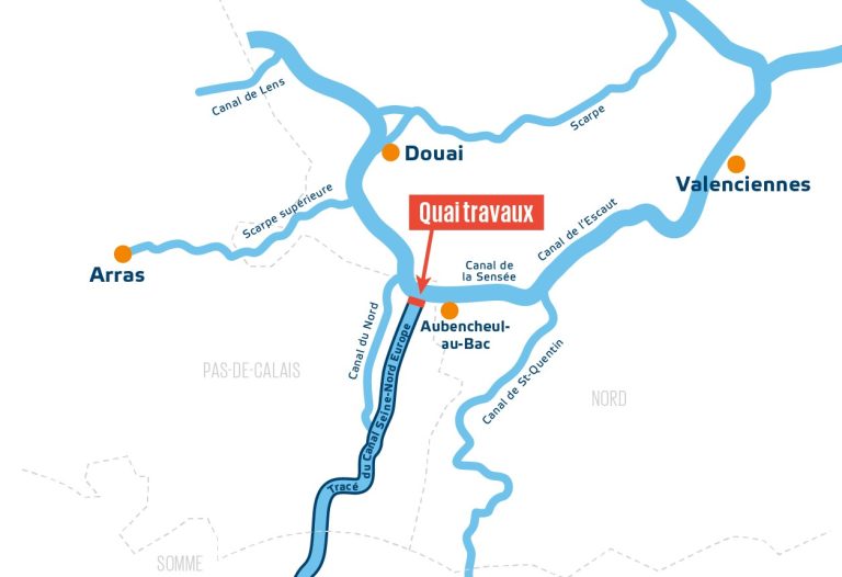Plan de situation quai travaux Aubencheul-ai-Bac